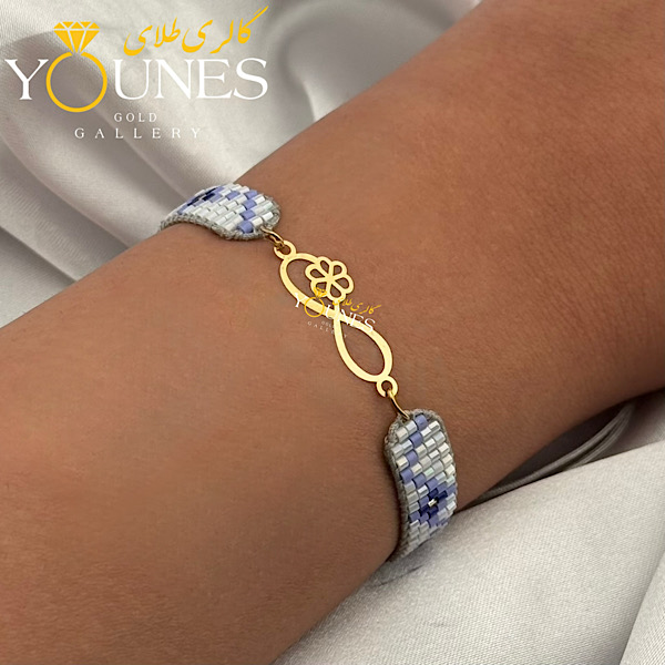 دستبند میوکی گل بینهایت لیزری طلا